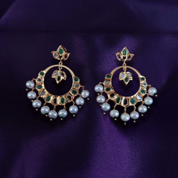 Emeralds-Polki-Diamond-South-Sea-Pearl-Jhumkas-9k-Sha-Jewellers