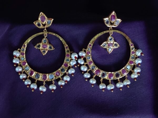sha-jewellers-9k-gold-round-polki-ruby-diamond-pearl-chandbali.
