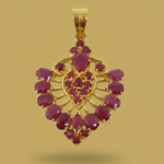 Sha Jewellers 22k Gold Ruby Pendant with Natural Ruby Center Stone | Traditional Gold Jewelry