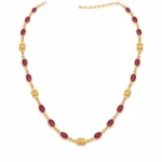 Sha Jewellers Handmade 22k Gold Ruby Chain with golden stars between each ruby | Celestial Design Necklace