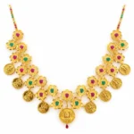 Shah Jewellers 22k Gold Handcrafted Celestial Bloom Archway Necklace featuring graceful arch design with intricate floral motifs