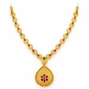 Shah Jewellers 22k Gold Royal Collection featuring sunburst motifs, floral botanical designs, symbolic silhouettes, and detailed bead and teardrop borders